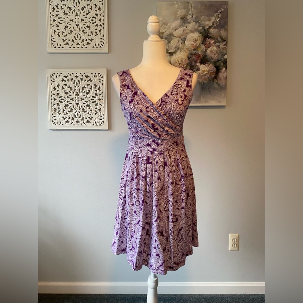 Lands’ End V Neck Knee Length Dress